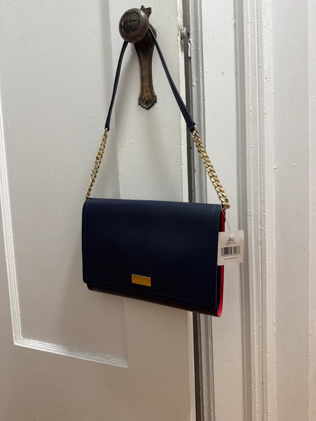 Kate Spade Navy Leather purse On Chain - photo 2