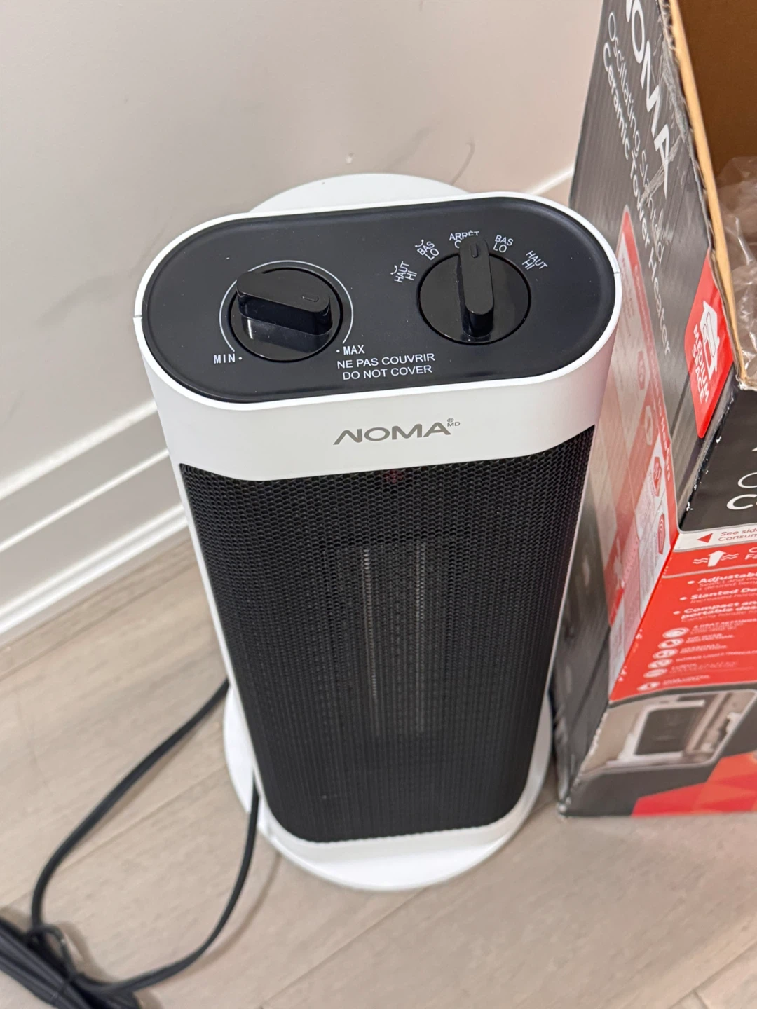 NOMA Oscillating Slanted Ceramic Tower Heater - photo 2