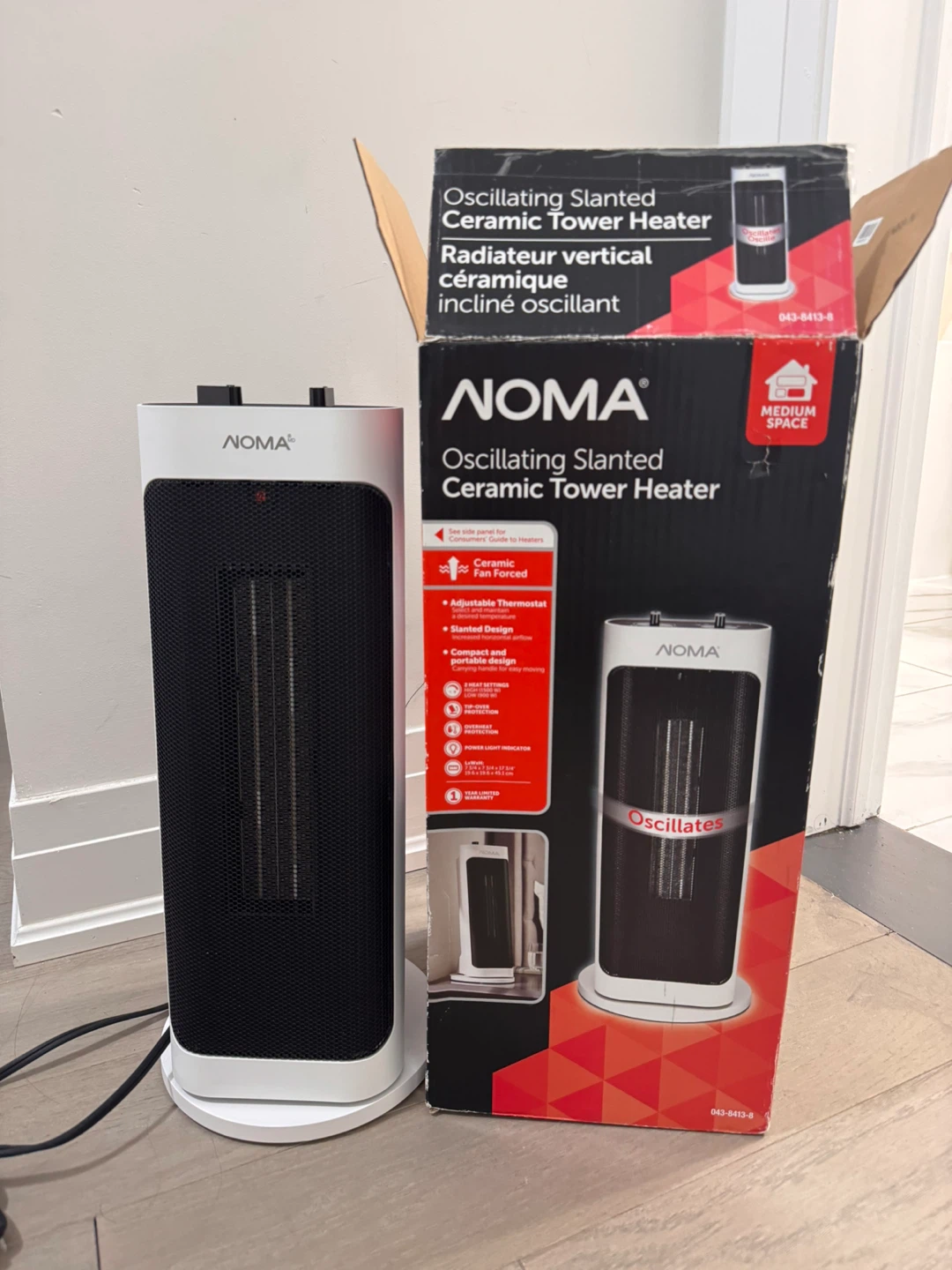 NOMA Oscillating Slanted Ceramic Tower Heater