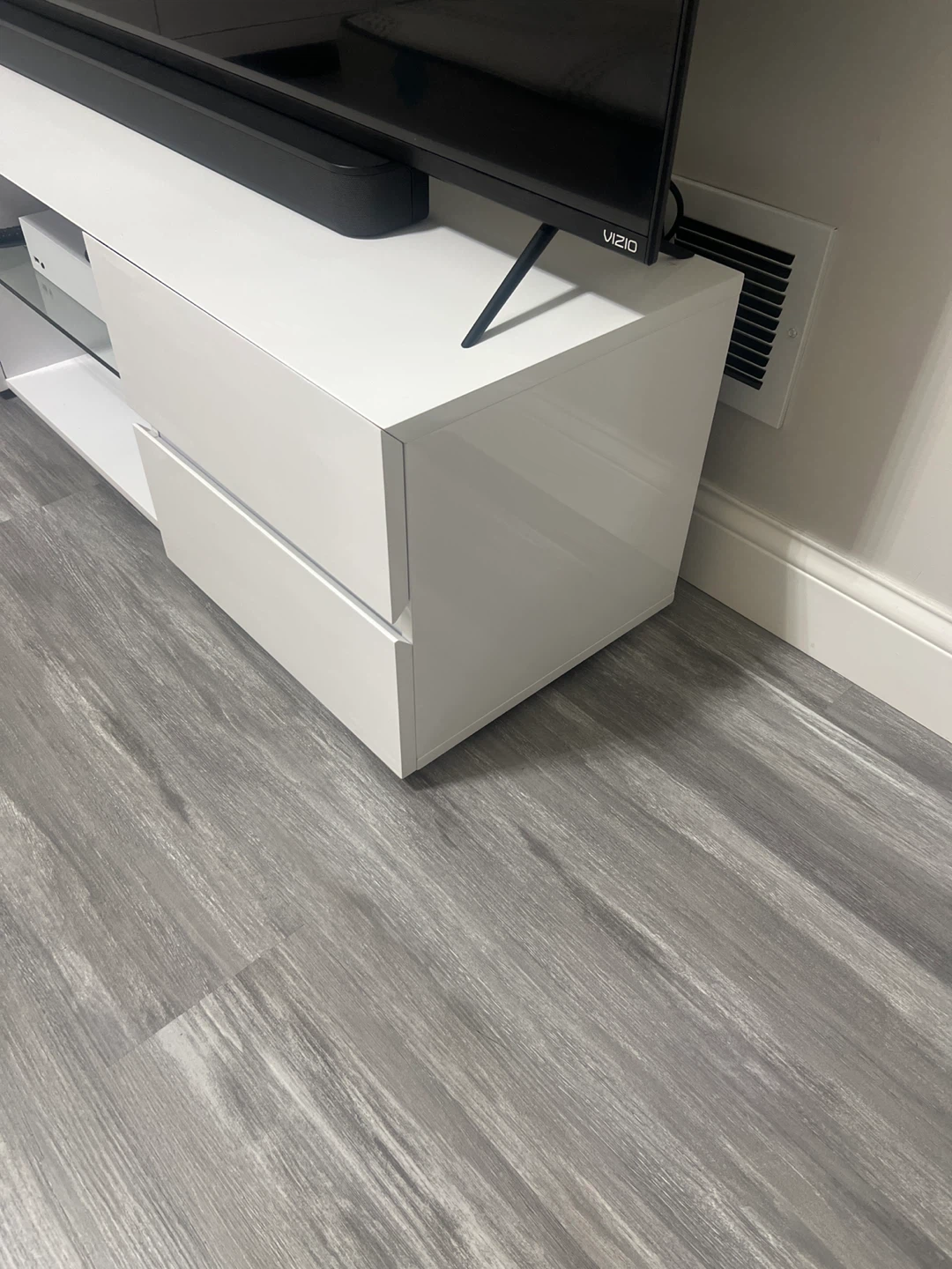 White Modern TV Stand with Storage - photo 3