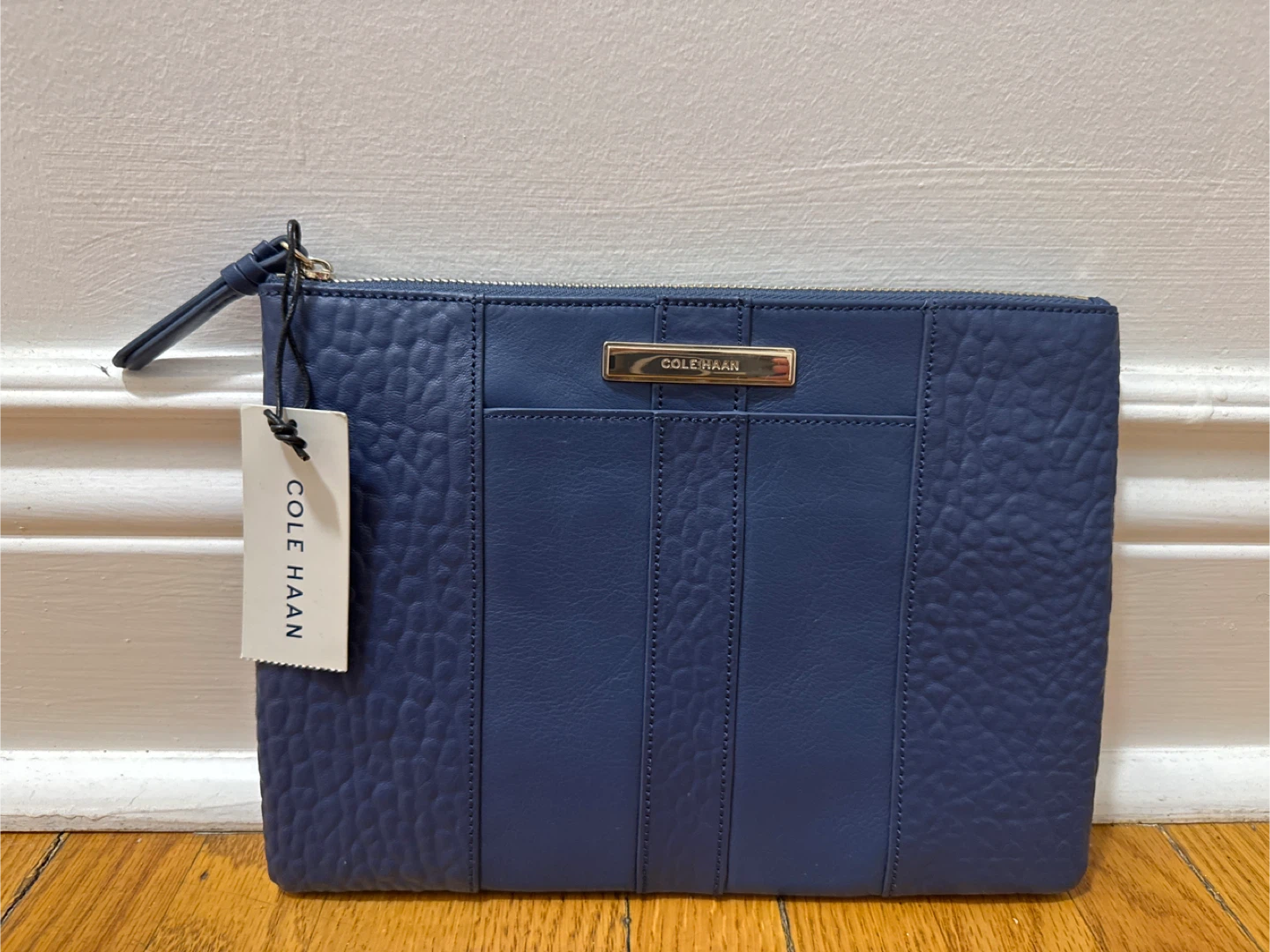 Cole Haan Navy Blue Leather Clutch Pouch