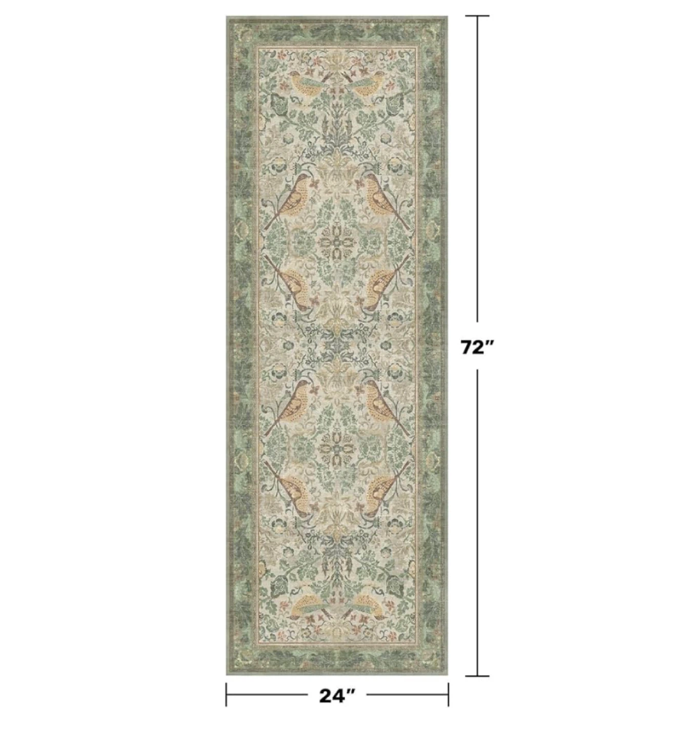 Bird & Floral Runner Rug - 2” x 6” - photo 2