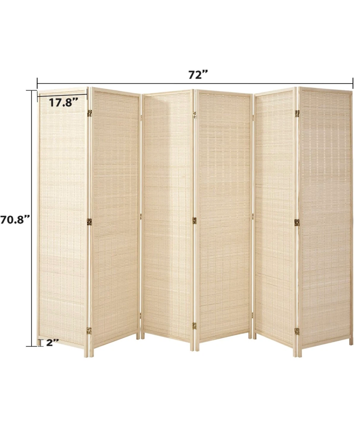 6-Panel Bamboo Folding Room Divider Screen - photo 2