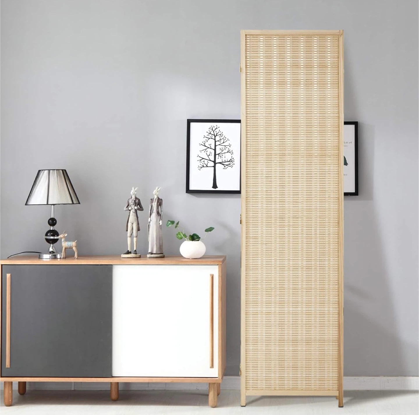 6-Panel Bamboo Folding Room Divider Screen - photo 3