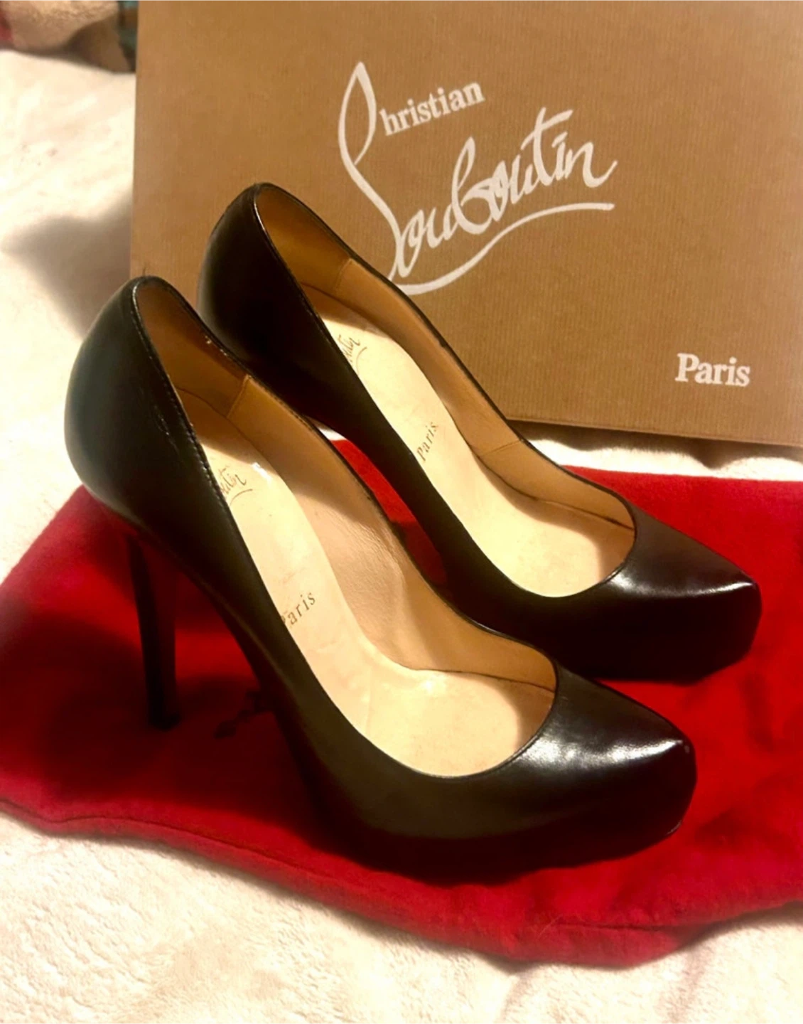 CHRISTIAN LOUBOUTIN BLACK ROLANDO 120 PLATFORM HEELS - photo 3