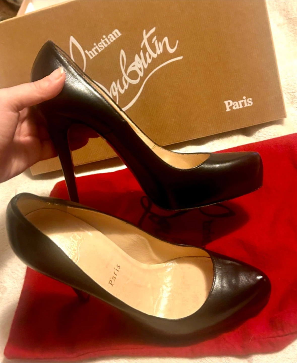 CHRISTIAN LOUBOUTIN BLACK ROLANDO 120 PLATFORM HEELS
