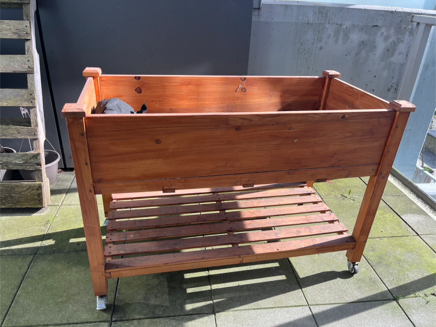 Wooden Raised Garden Bed with 4 Grow Bags