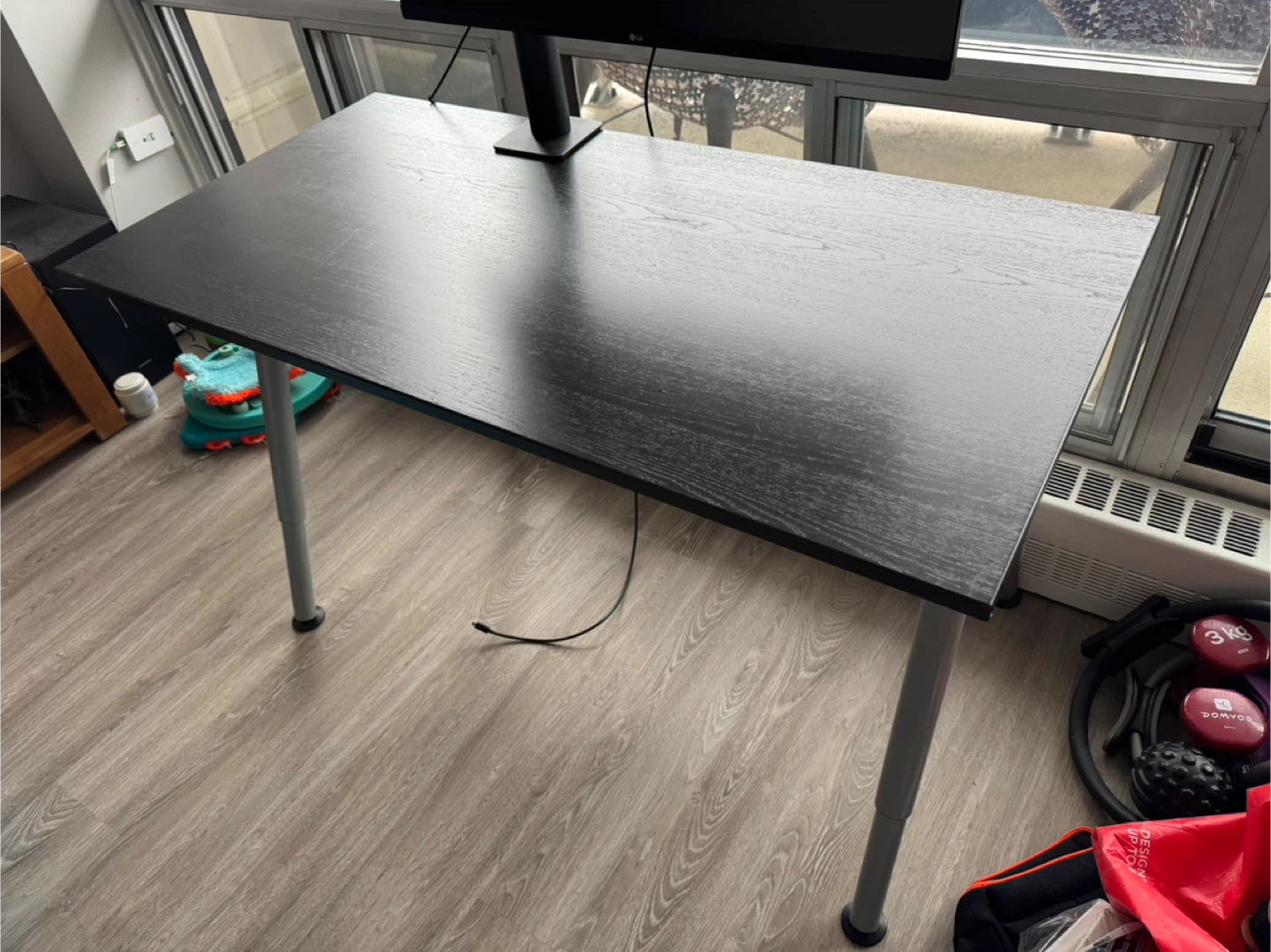 Black Table/Desk with Silver Legs - photo 2