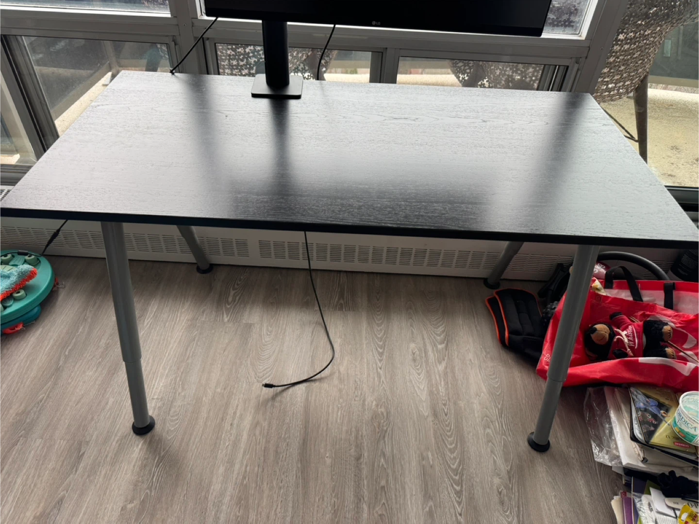 Black Table/Desk with Silver Legs - photo 3