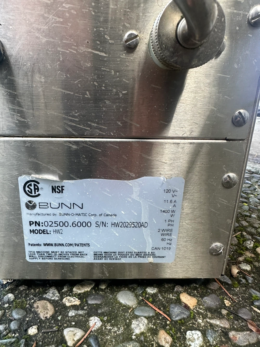 BUNN HW2 Water Heater - photo 2