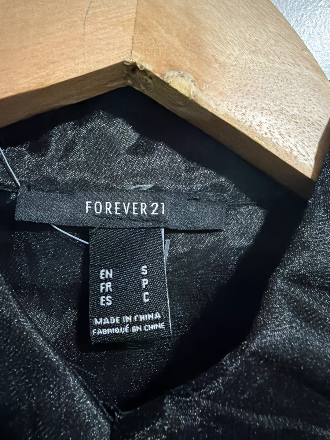 Forever 21 Black Sheer Button-Up Shirt - Size S - photo 3