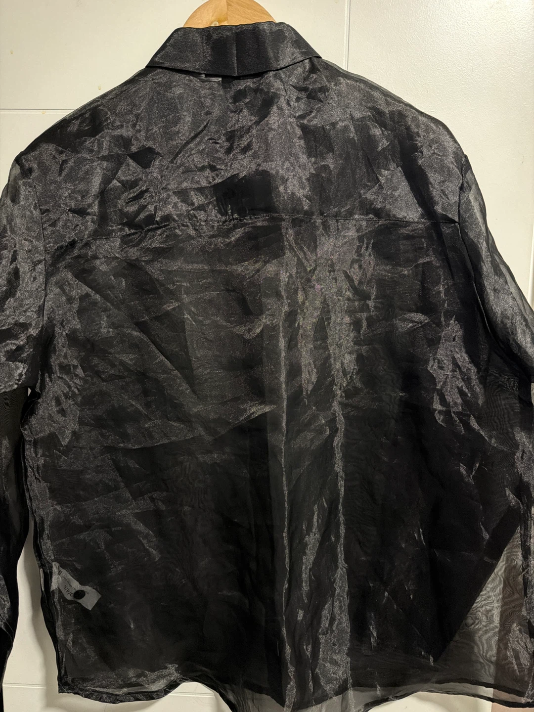 Forever 21 Black Sheer Button-Up Shirt - Size S - photo 2