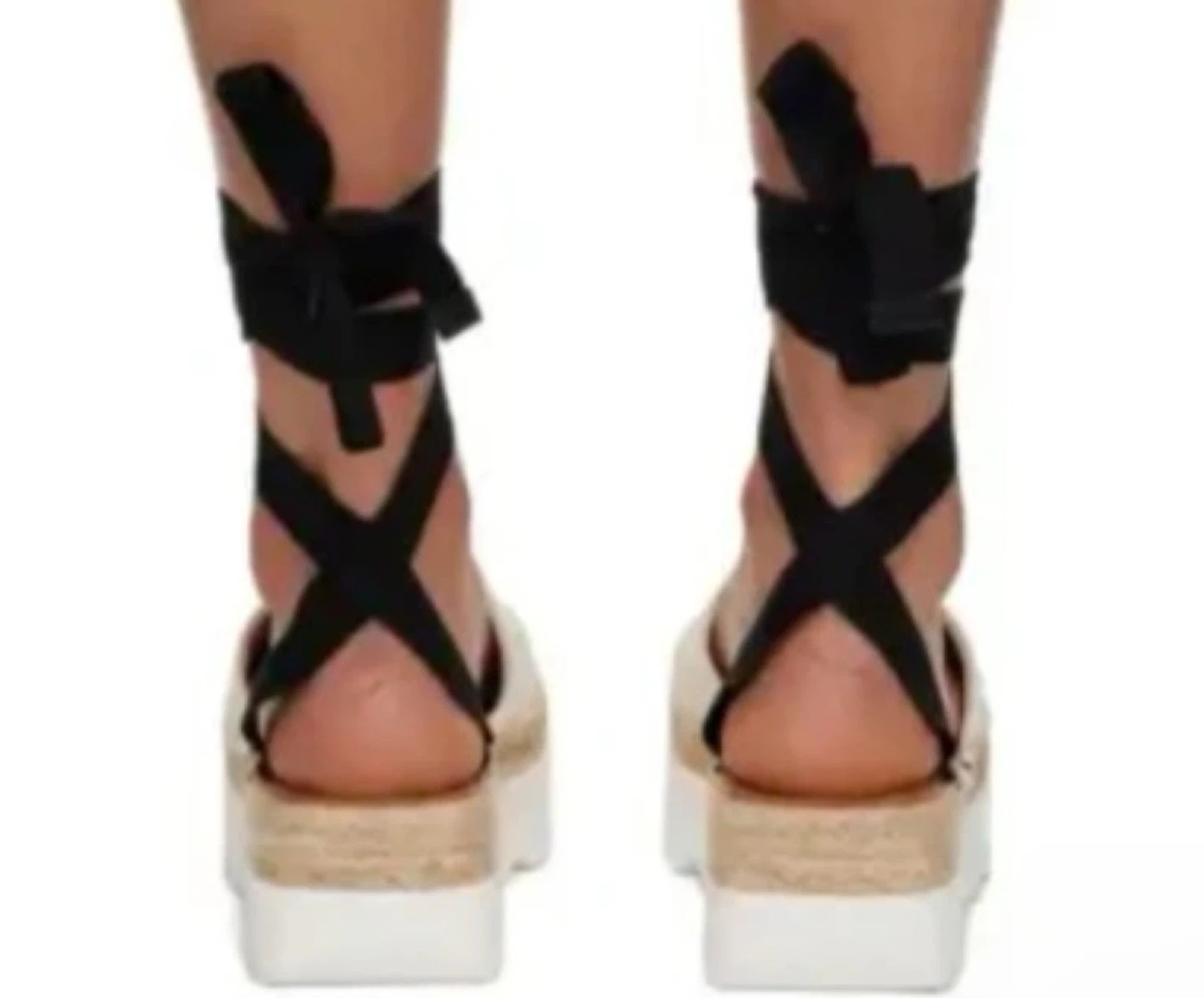 Marni White Espadrille Platform Sandals with Black Ties - photo 3