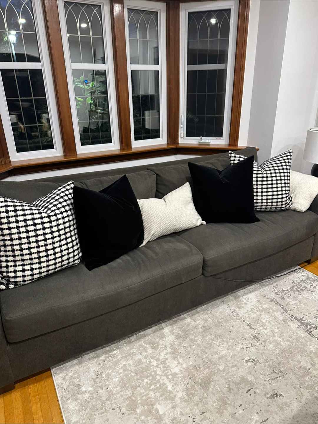 Elte Mkt Dark Grey Fabric Sofa