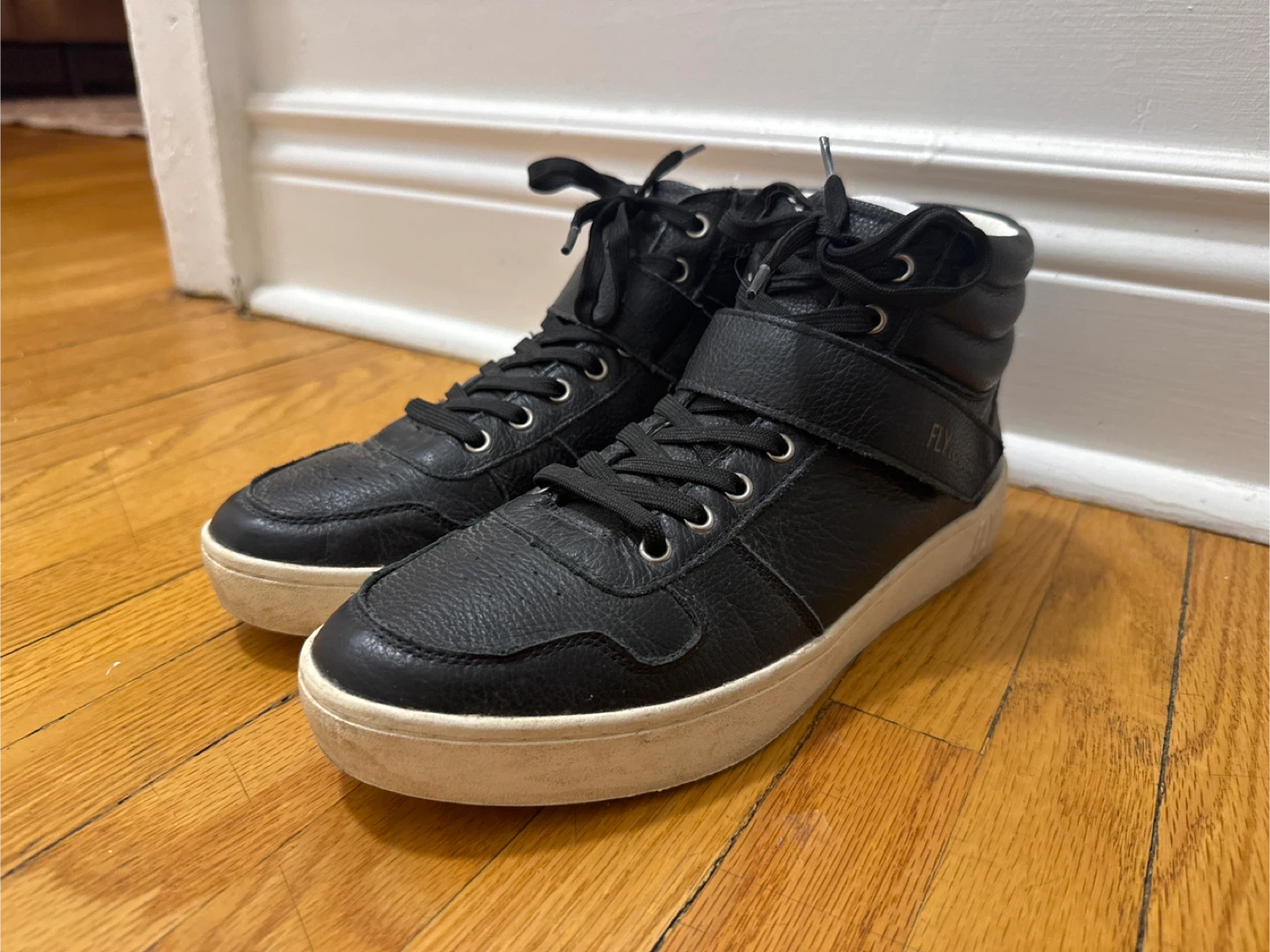 FLY LONDON Black Leather High Top Sneakers - photo 2