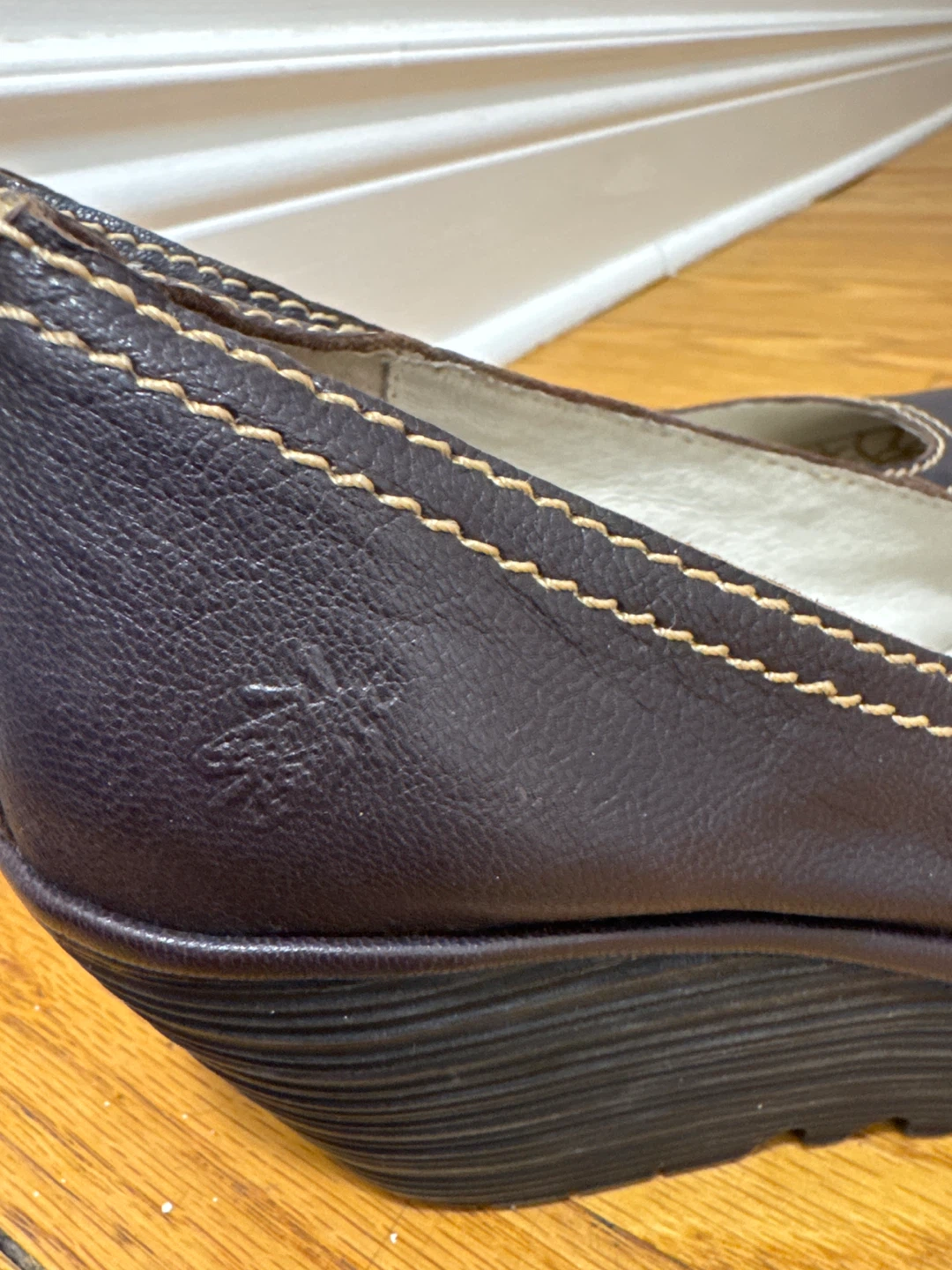 FLY LONDON Women's Brown Leather Wedge Shoes - photo 5