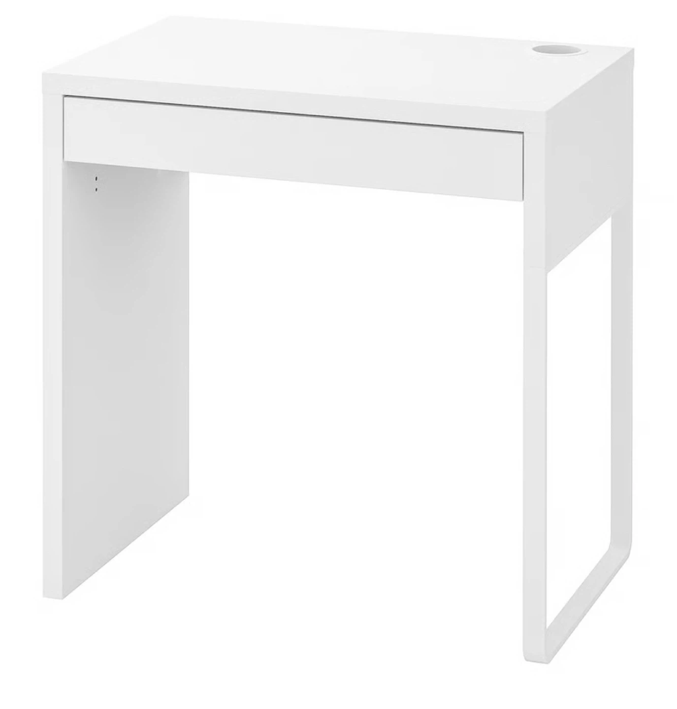 White Desk with Drawer and Cup Holder