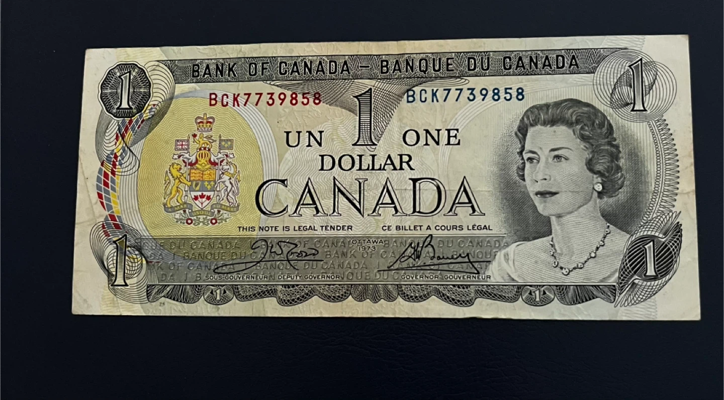 Treasure 1973 Canadian One Dollar Banknote - photo 2