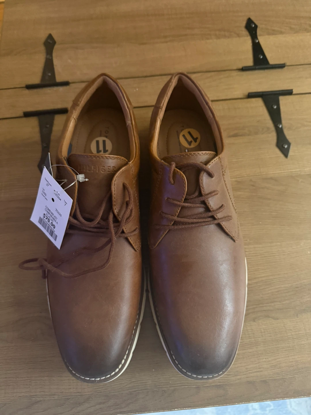 Tommy Hilfiger Men's Brown Leather Dress Shoes Size 11 - photo 3
