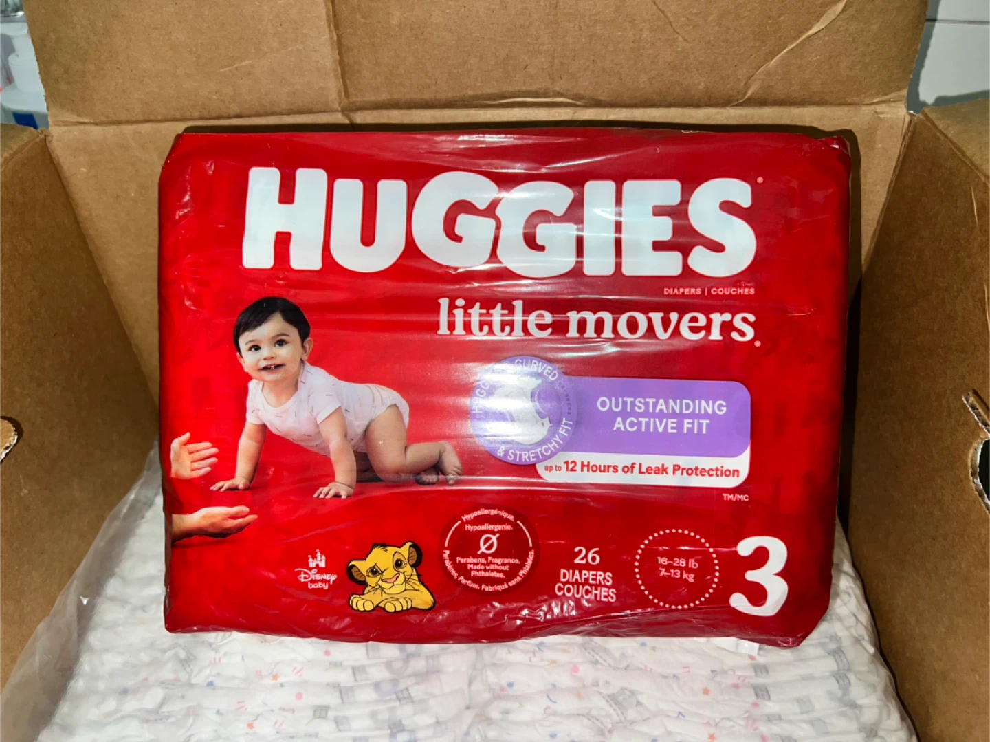 Huggies Little Movers Plus Diapers Size 3 (128 Count) + 26 - photo 3