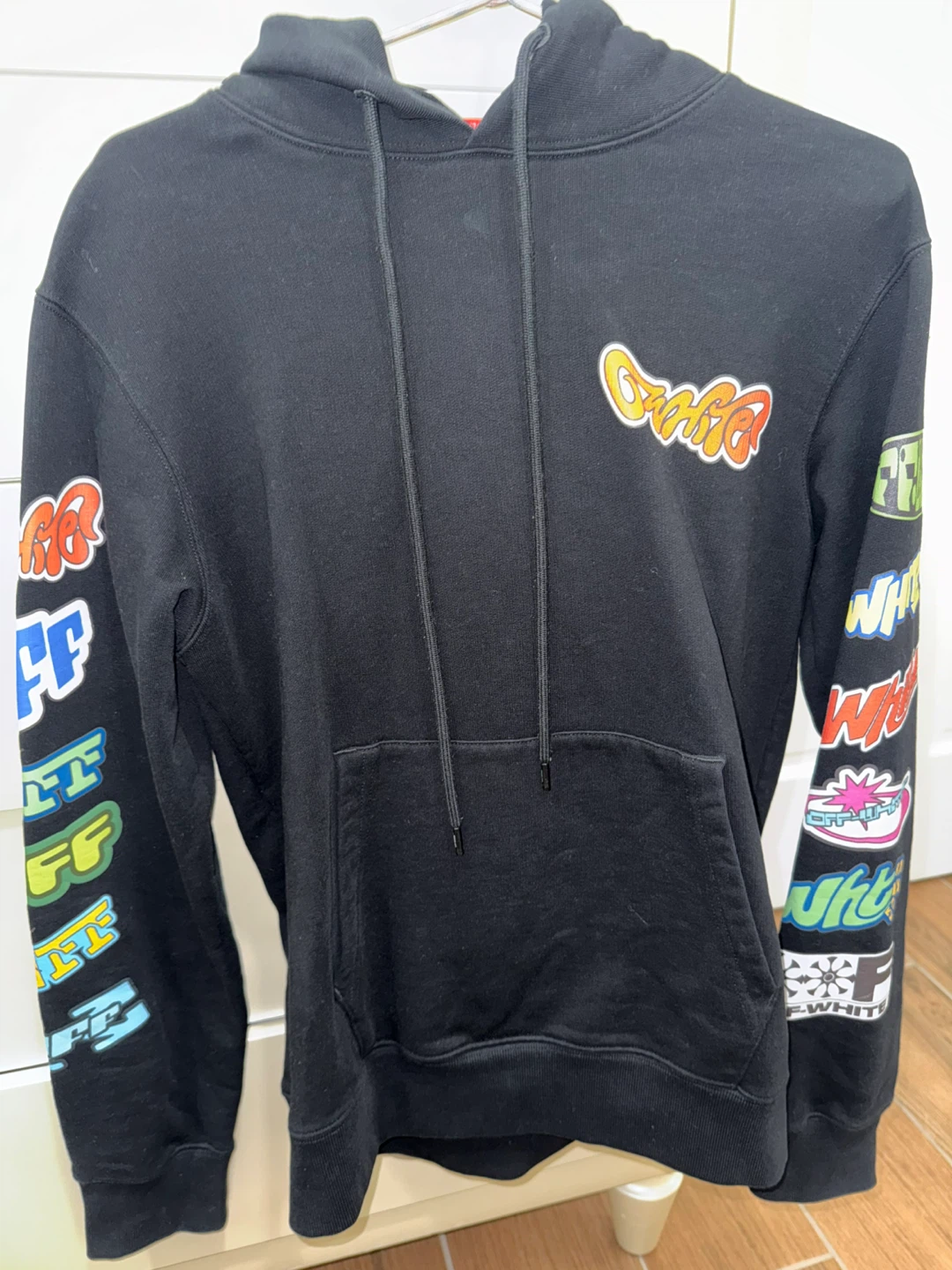 Off-White Black Hoodie with Graphic Print - photo 3