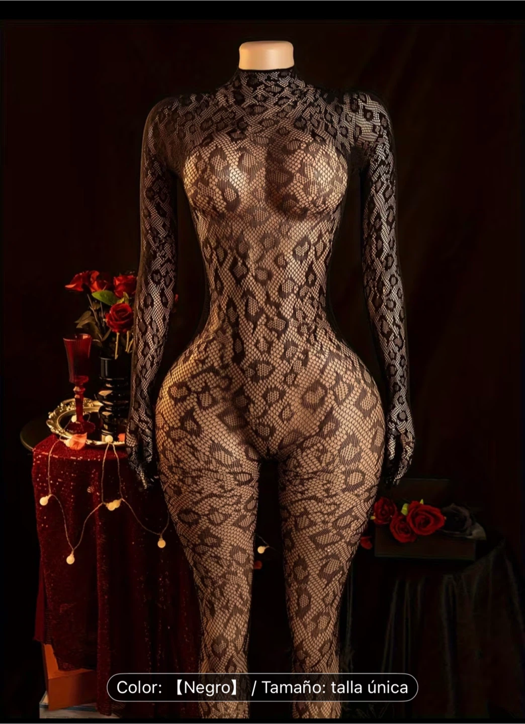 Black Snake Print Bodysuit - One Size