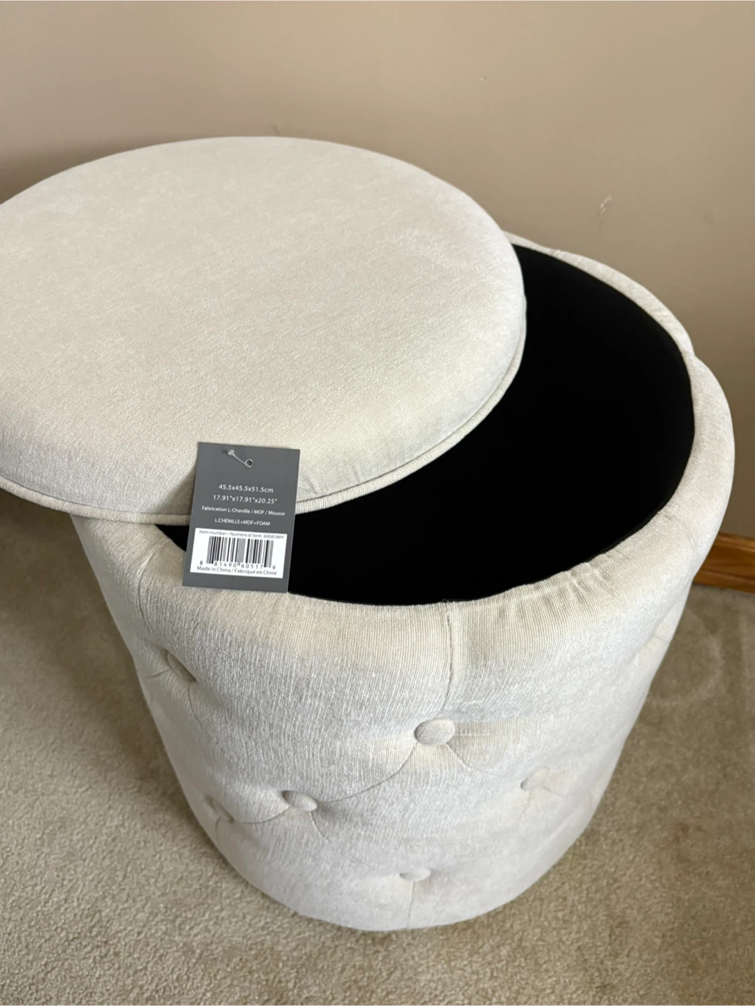 Ottoman Storage Stool - Beige - photo 2