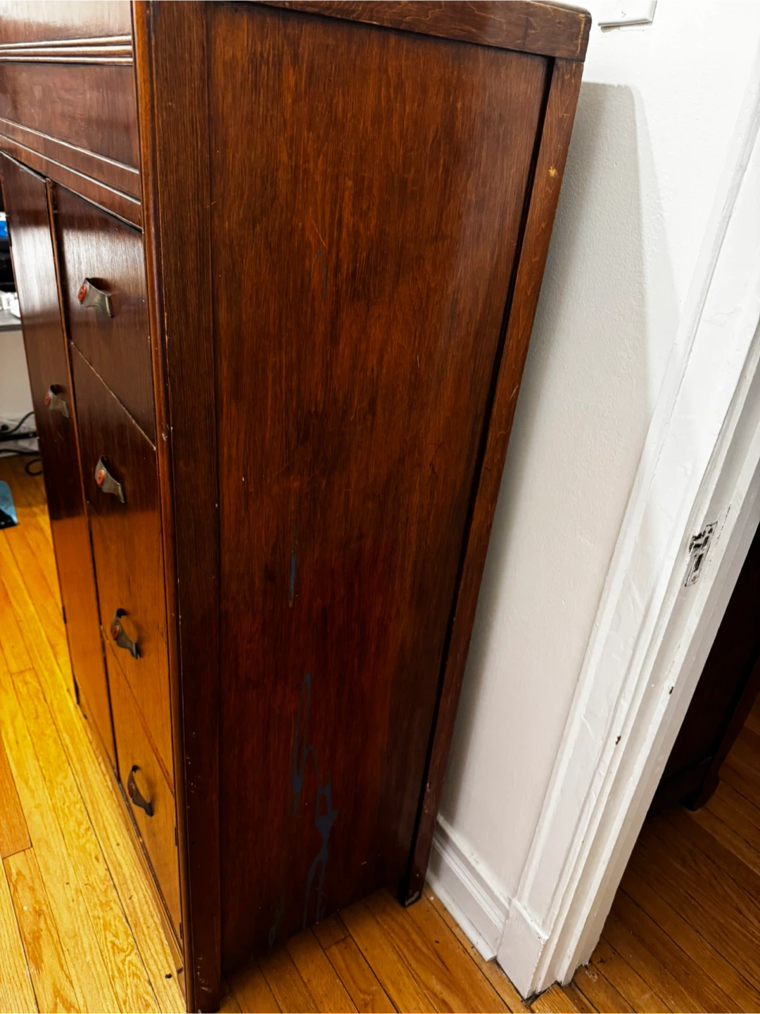 Vintage Wooden Armoire Dresser with Drawers - photo 3