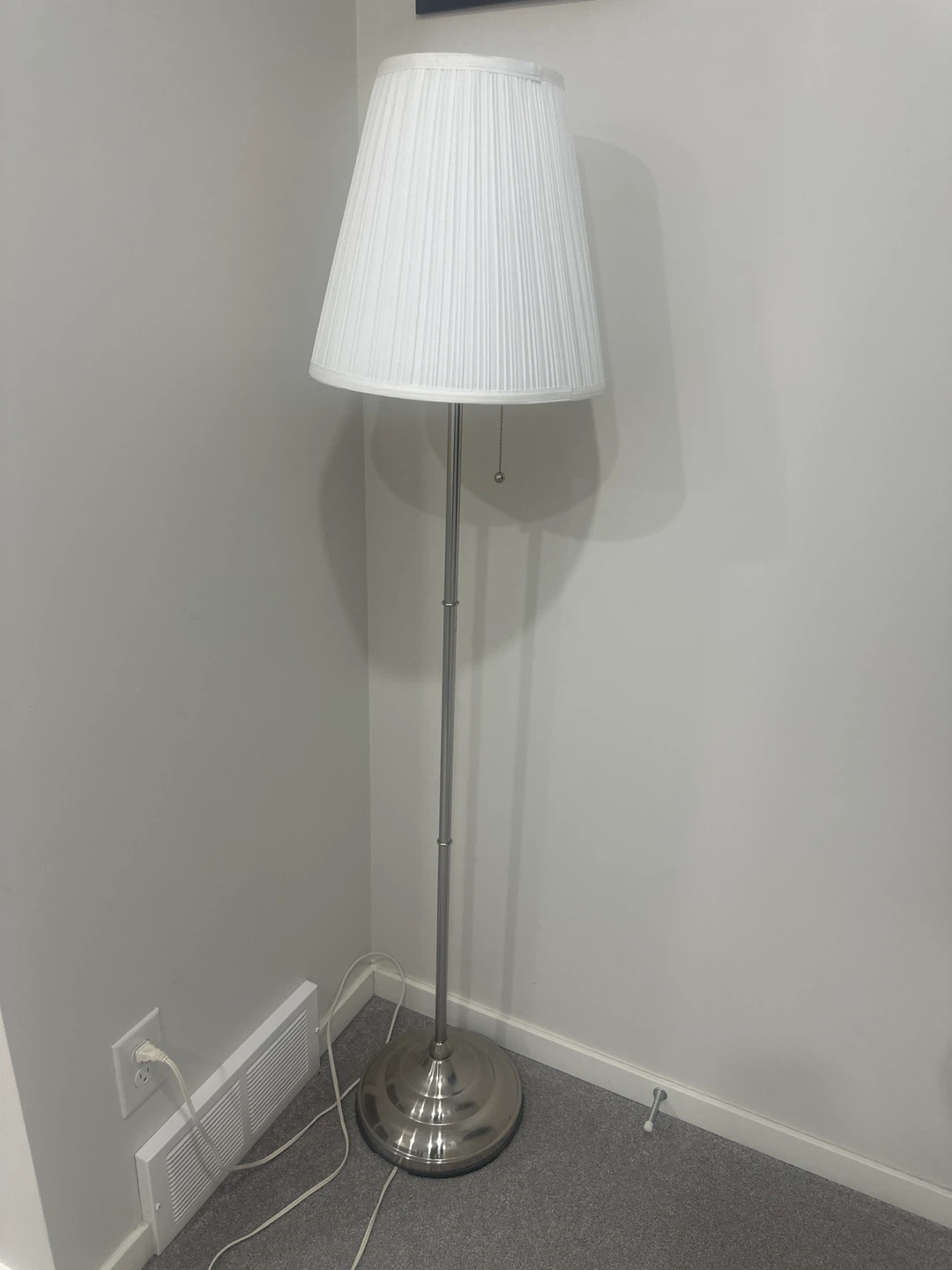 White Pleated Shade Floor Lamp