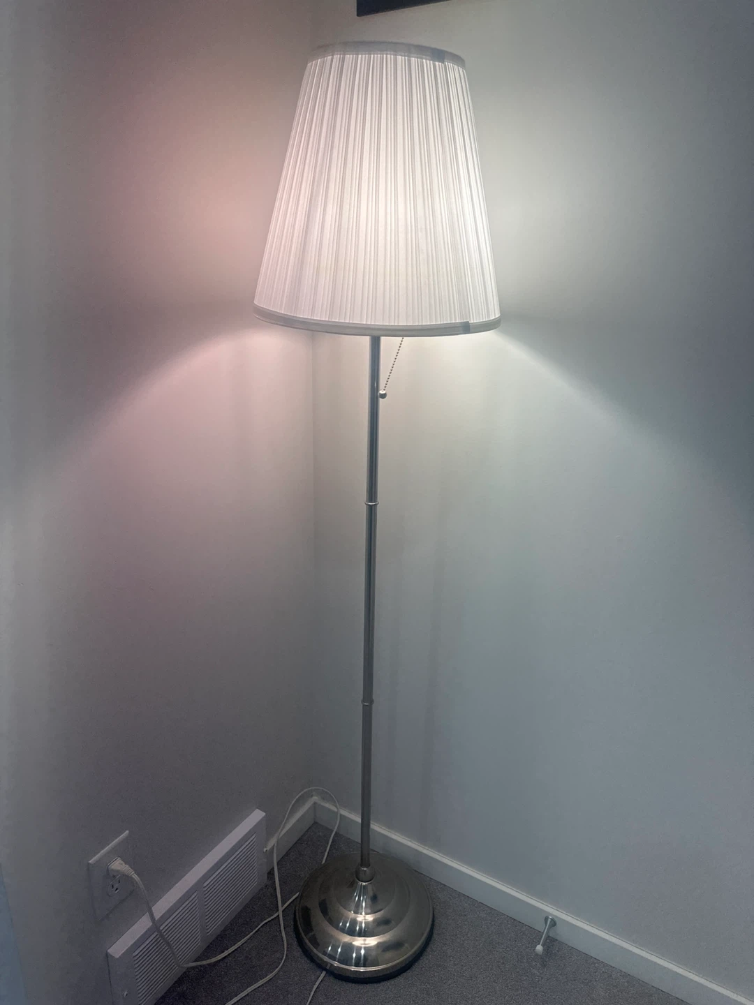 White Pleated Shade Floor Lamp - photo 2