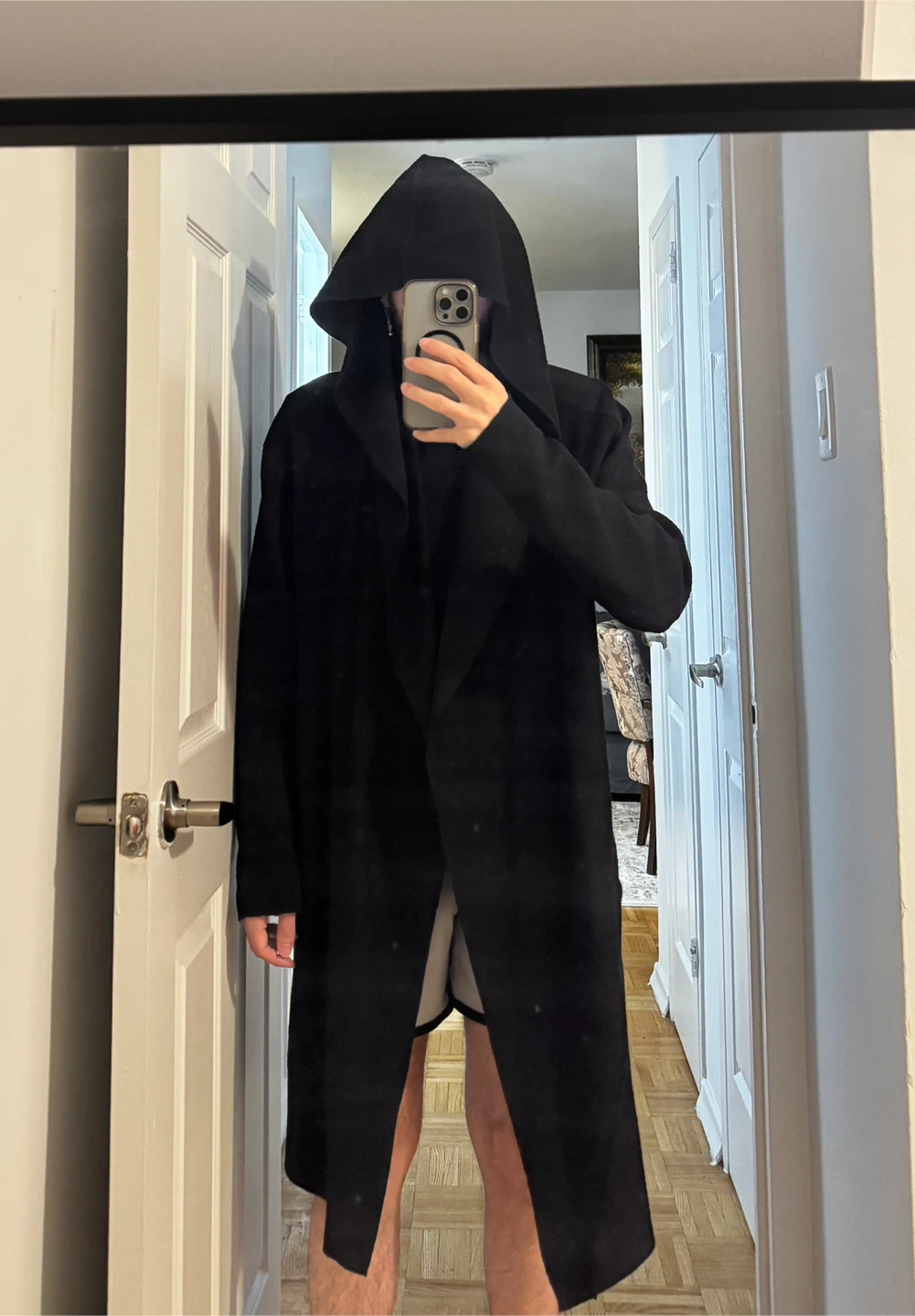 Black Hooded Cardigan - photo 2