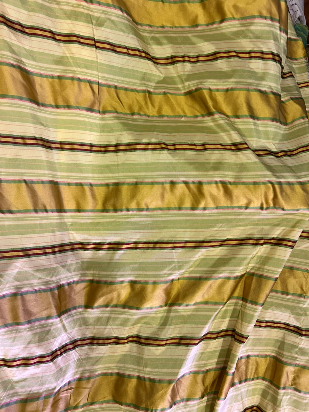 Striped Fabric Remnant - Yellow, Green, Pink