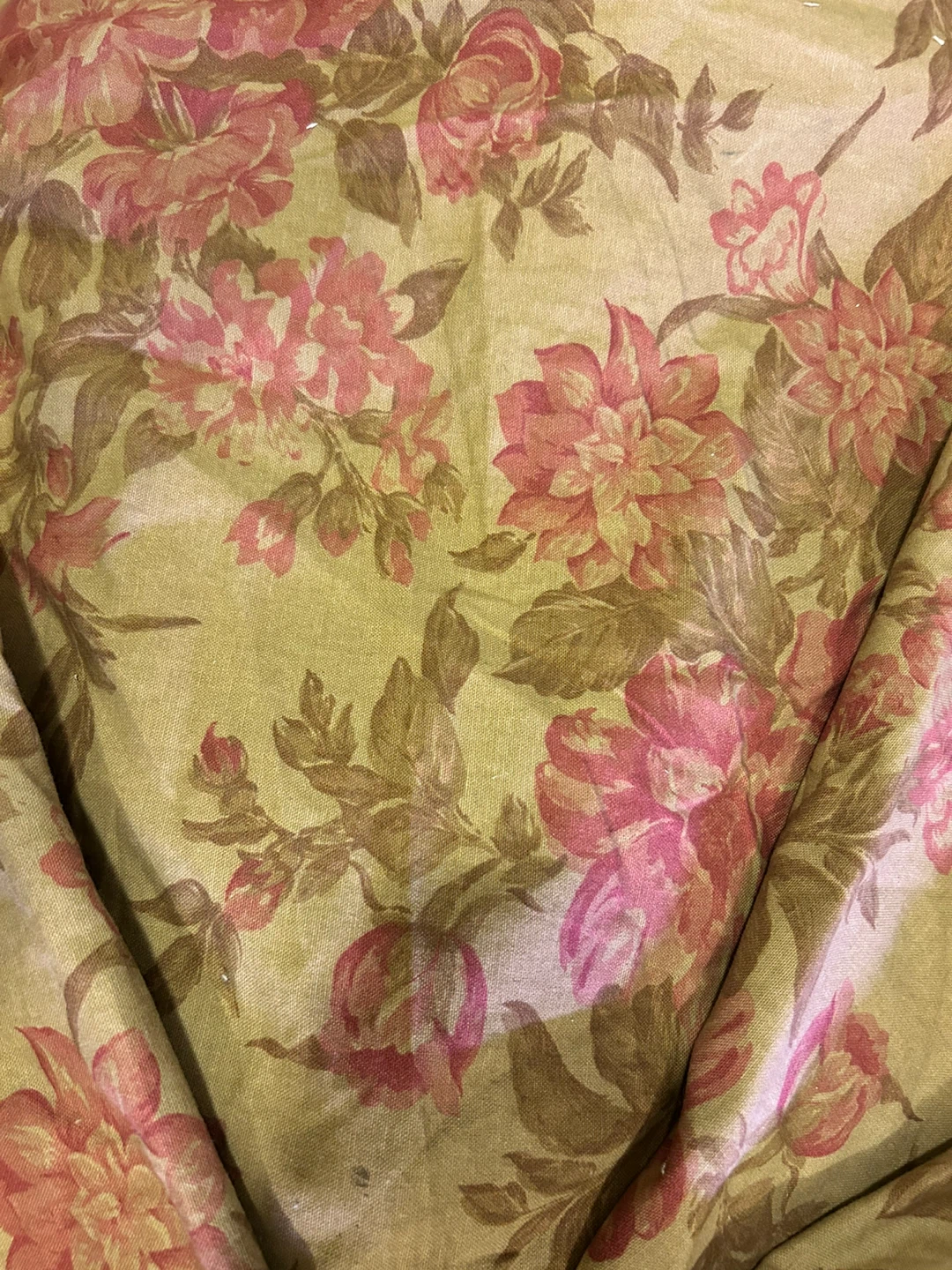 Floral Print Fabric Remnant