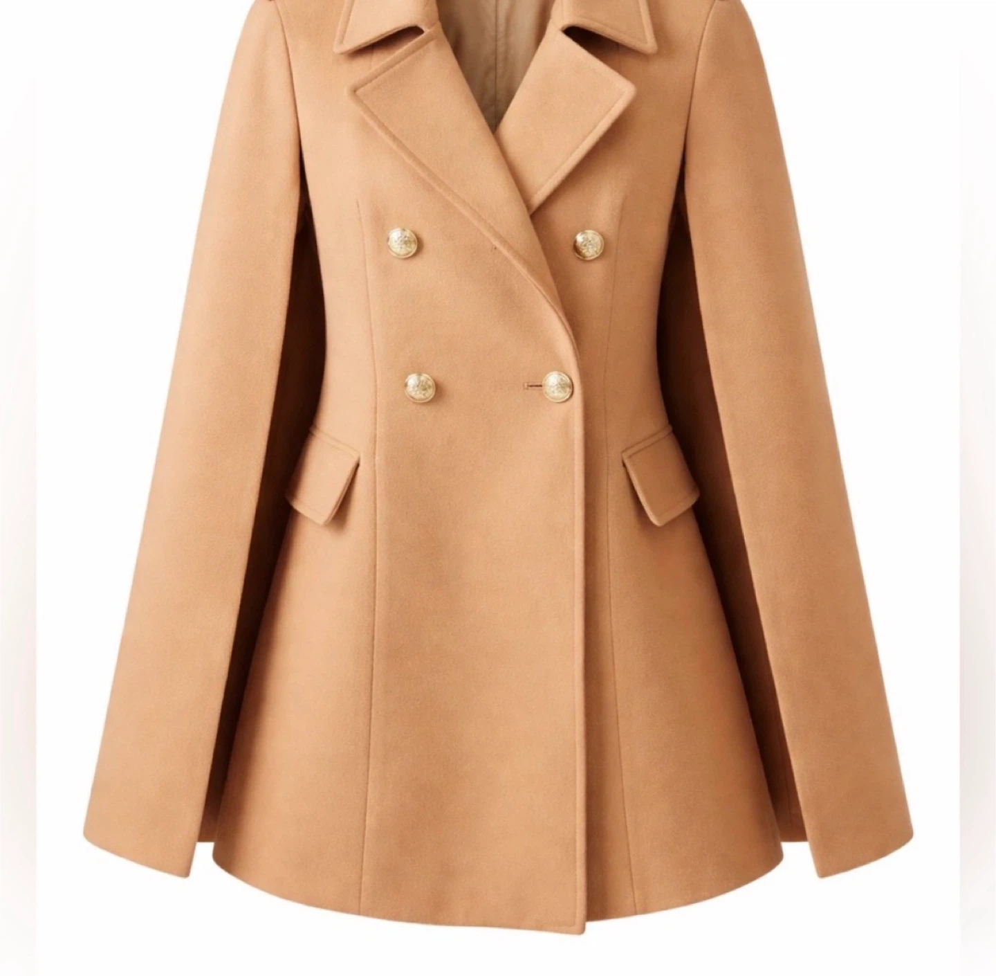 Camel Cape Coat- Ever New