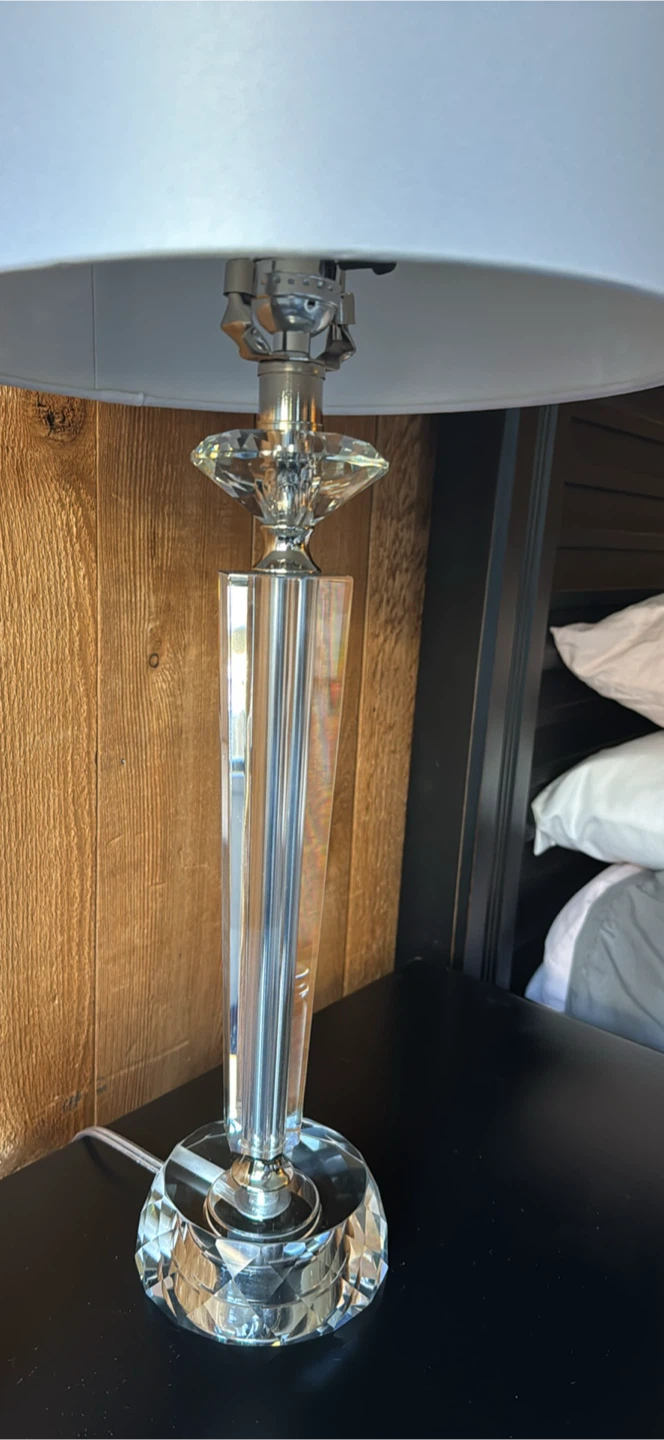 Crystal Table Lamp with White Shade - photo 3