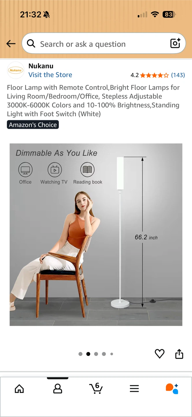 Modern Floor Lamp with Remote (Dimmable) - photo 3
