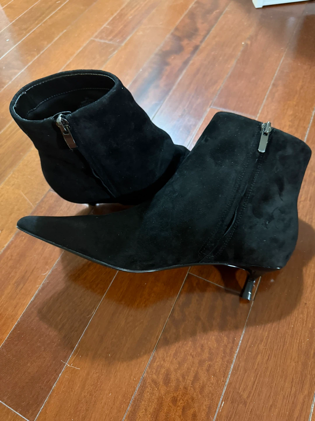 Nine West Black Suede Kitten Heel Ankle Boots Size 9M - photo 3