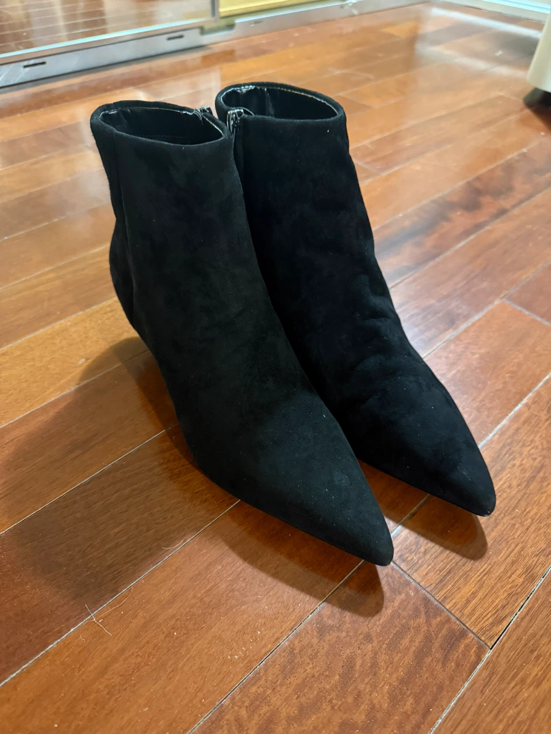 Nine West Black Suede Kitten Heel Ankle Boots Size 9M