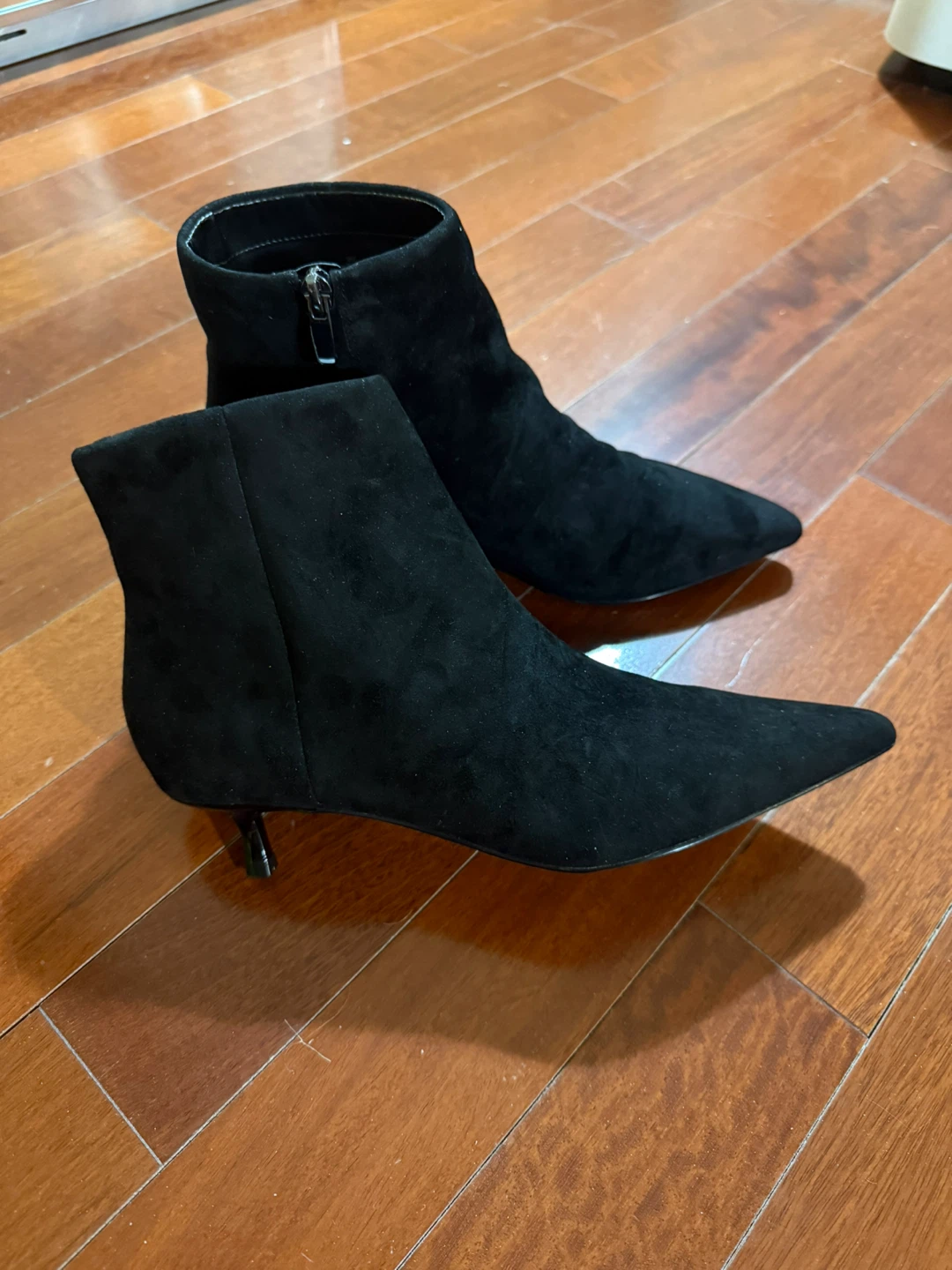 Nine West Black Suede Kitten Heel Ankle Boots Size 9M - photo 2