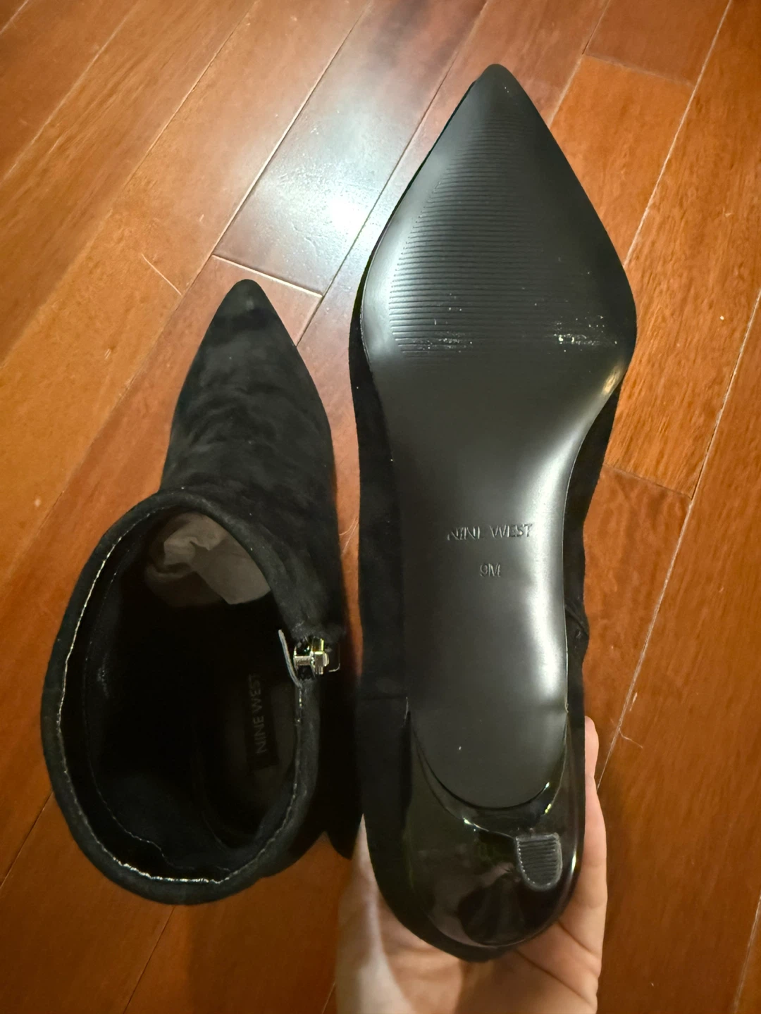 Nine West Black Suede Kitten Heel Ankle Boots Size 9M - photo 4