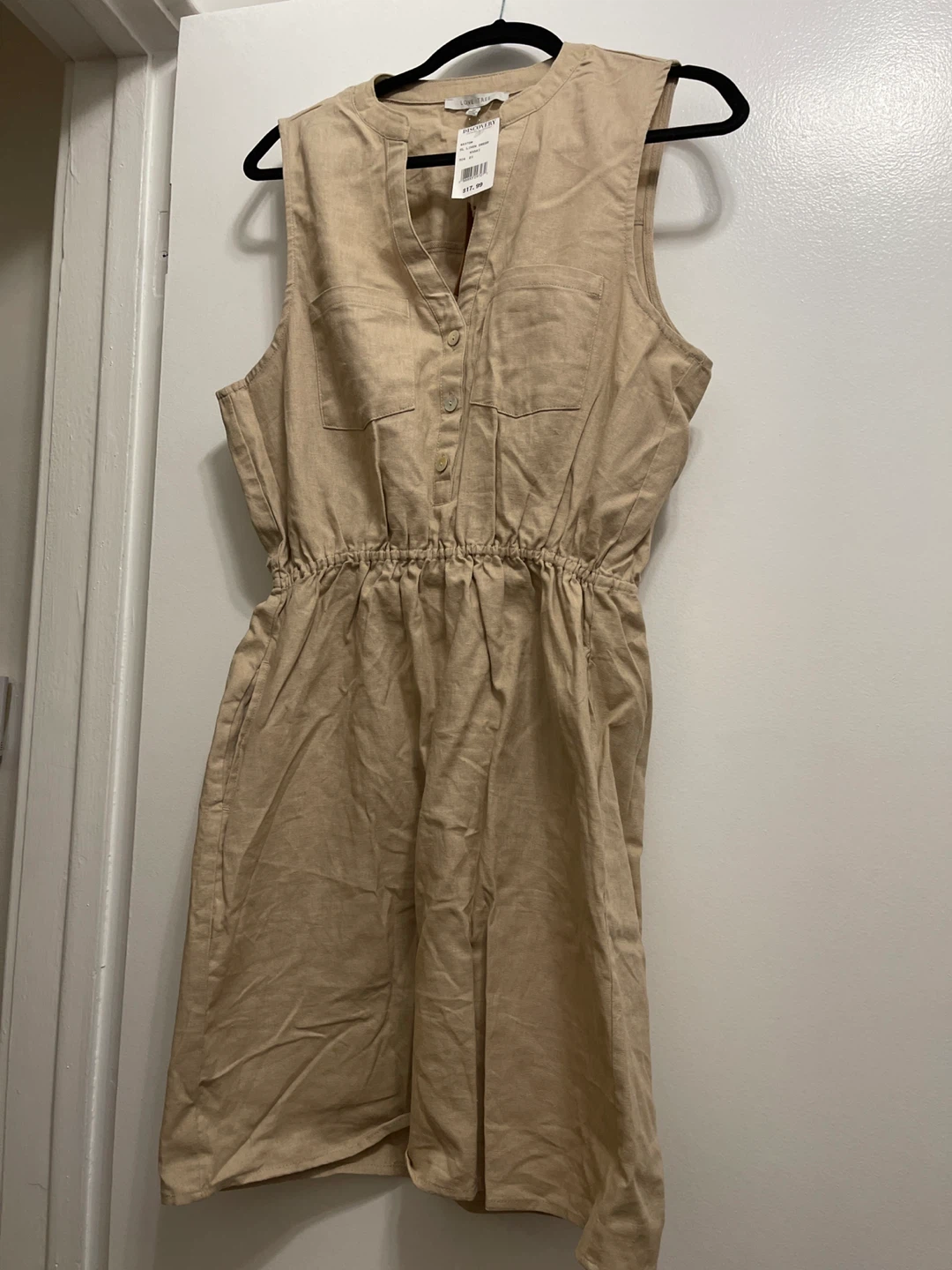 Discovery Women's Linen Blend Button-Front Dress