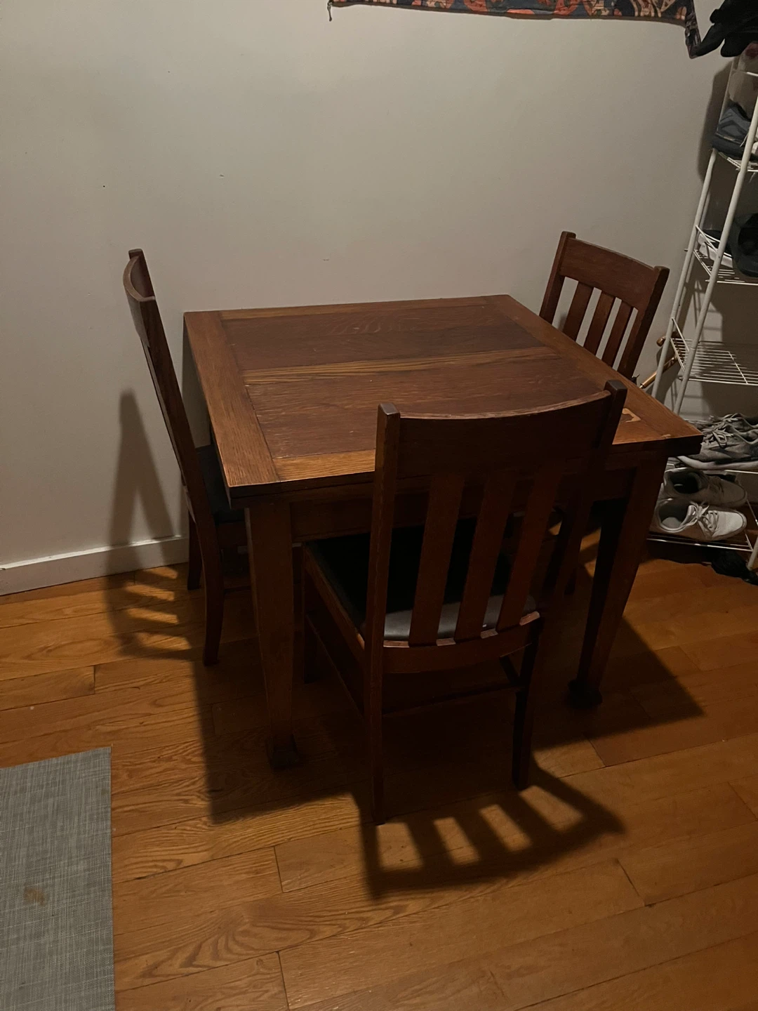 Wooden Dining Table with 3 Chairs