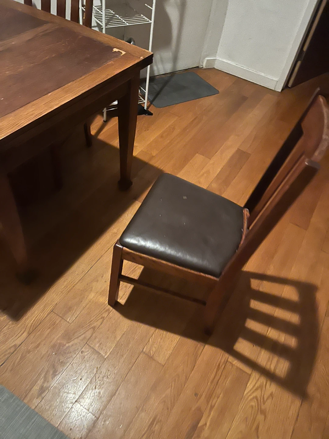 Wooden Dining Table with 3 Chairs - photo 2