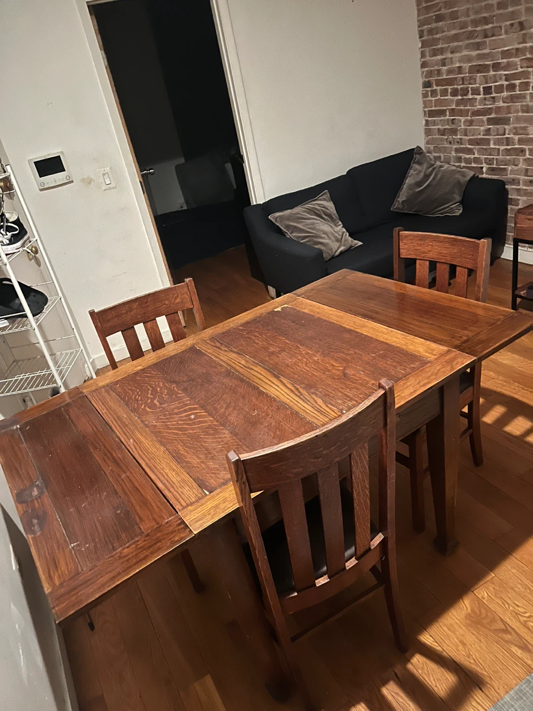 Wooden Dining Table with 3 Chairs - photo 3