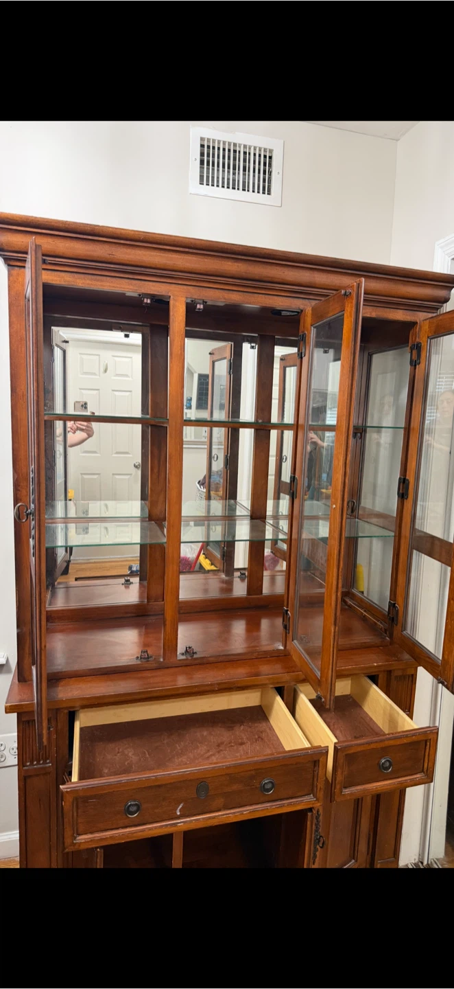 Solid Wood China Cabinet with Glass Doors - photo 2