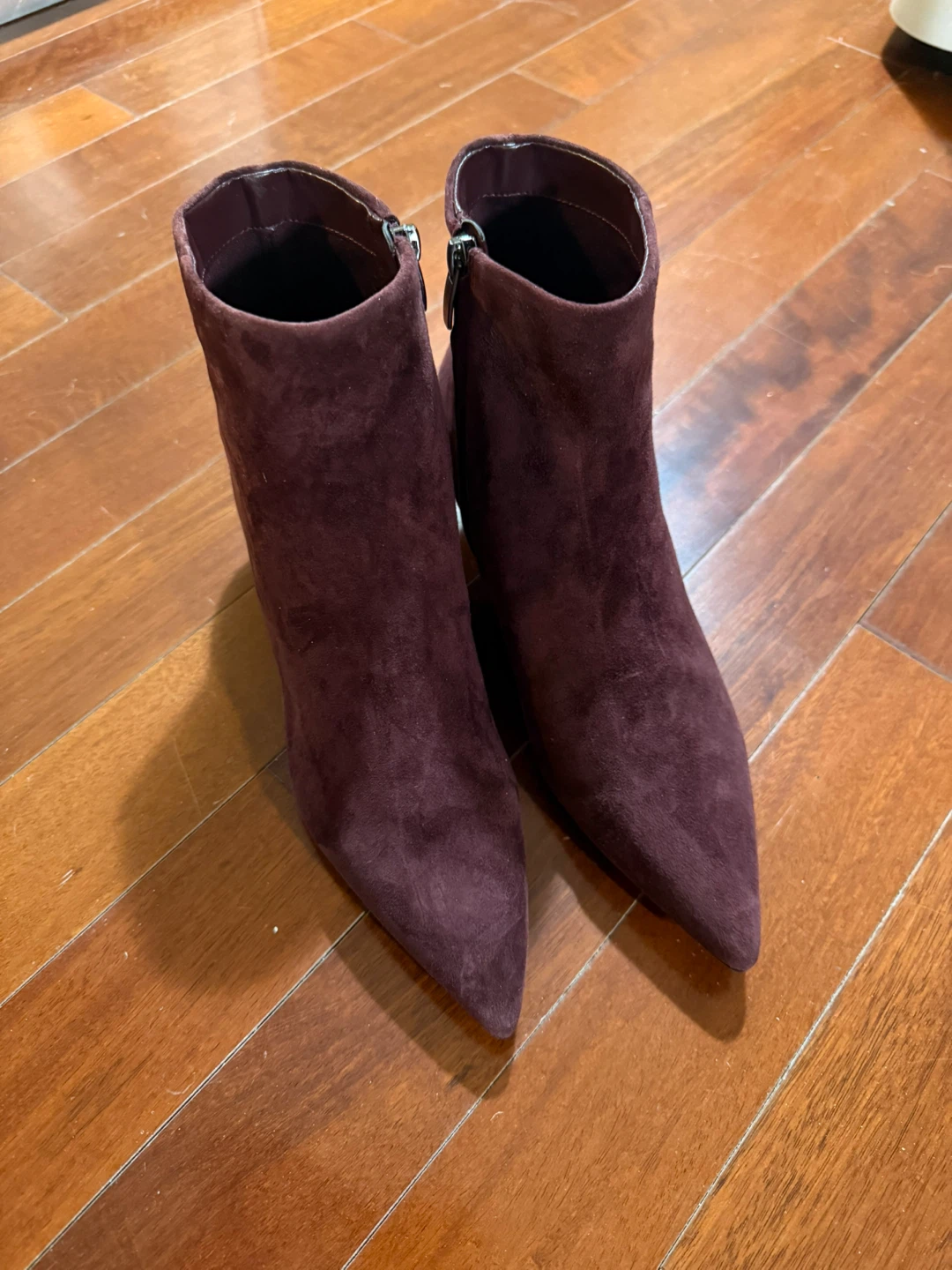 Nine West Burgundy Suede Ankle Boots - Size 9M