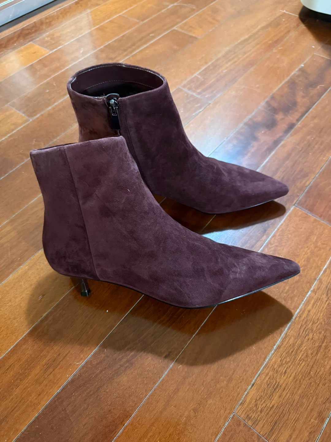 Nine West Burgundy Suede Ankle Boots - Size 9M - photo 2