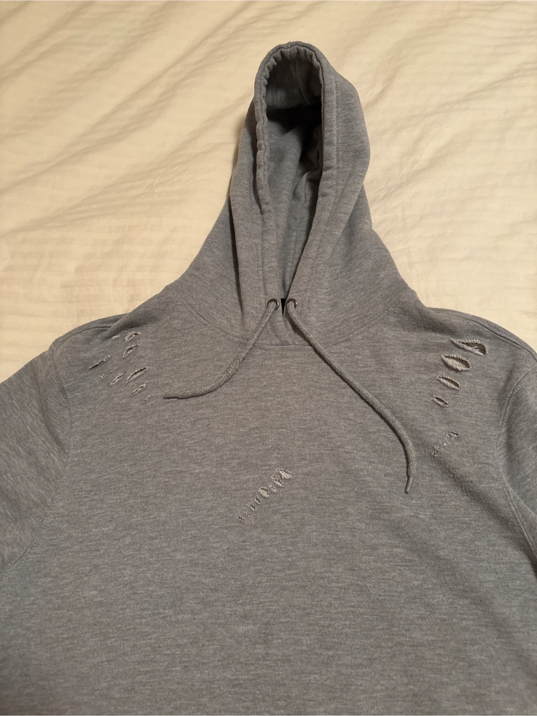 Men’s Grey Distressed Hoodie - photo 2