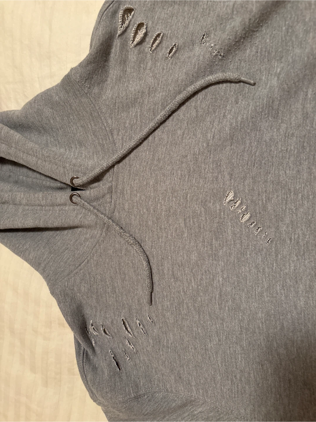 Men’s Grey Distressed Hoodie - photo 5