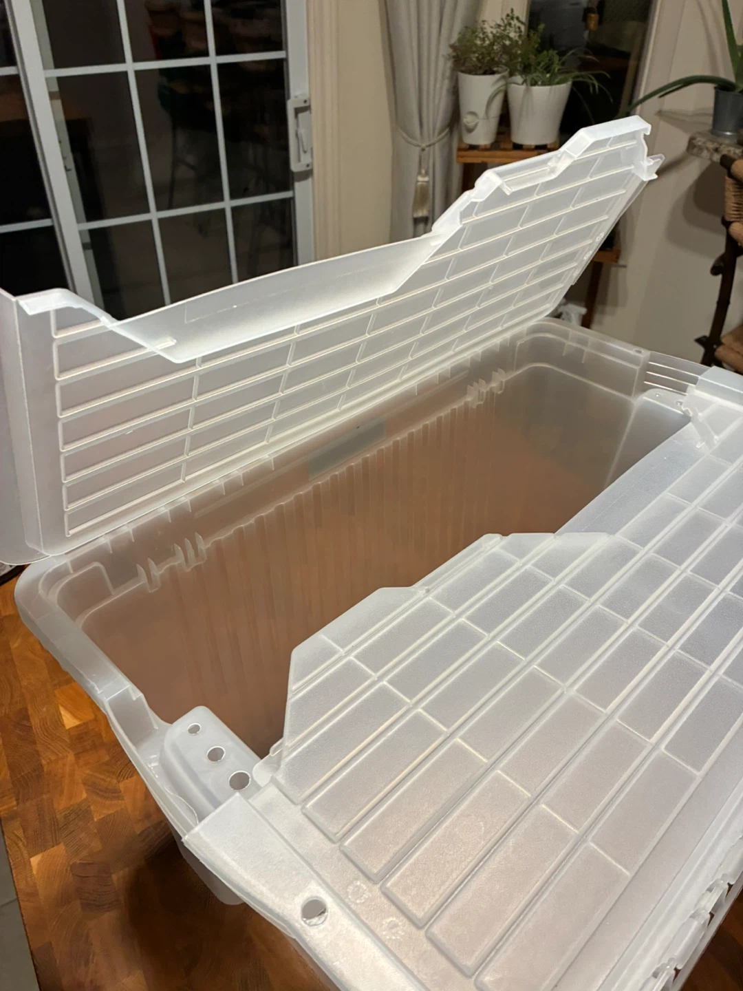 Large Clear Plastic Storage Bin with Lid - photo 2